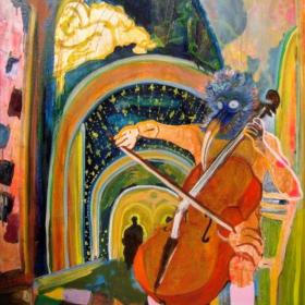 Cello, 2014, 80 × 60 cm, olie, acryl op doek